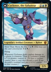 【ENG】妨害工作員、サイクロナス/Cyclonus, the Saboteur//サイバトロンの戦闘機、サイクロナス/Cyclonus, Cybertronian Fighter[MTG_BOT_009R]