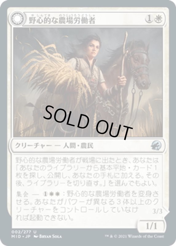 画像1: 【JPN】野心的な農場労働者/歴戦の聖戦士/Ambitious Farmhand/Seasoned Cathar[MTG_MID_002U] (1)