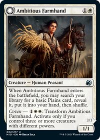 【ENG】野心的な農場労働者/歴戦の聖戦士/Ambitious Farmhand/Seasoned Cathar[MTG_MID_002U]