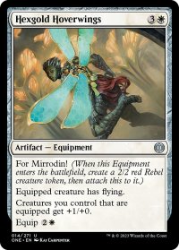 【ENG】呪い金の浮遊翼/Hexgold Hoverwings[MTG_ONE_014U]