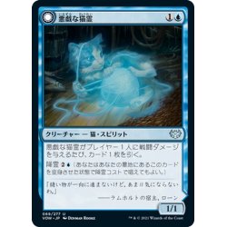 画像1: 【JPN】悪戯な猫霊/猫じみた好奇心/Mischievous Catgeist/Catlike Curiosity[MTG_VOW_069U]