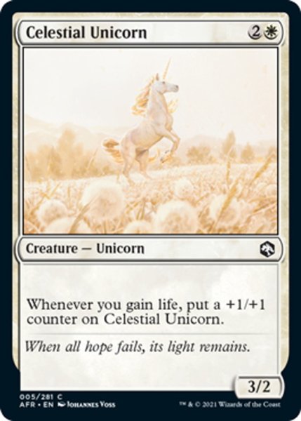 画像1: 【ENG】天界のユニコーン/Celestial Unicorn[MTG_AFR_005C] (1)