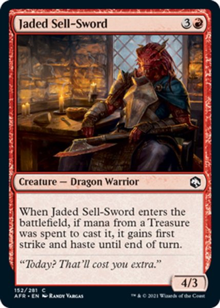 画像1: 【ENG】疲れ切った売剣/Jaded Sell-Sword[MTG_AFR_152C] (1)