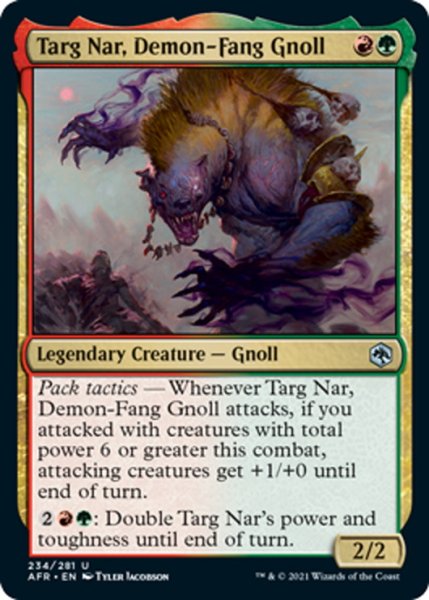 画像1: 【ENG】悪魔牙のノール、ターグ・ナール/Targ Nar, Demon-Fang Gnoll[MTG_AFR_234U] (1)