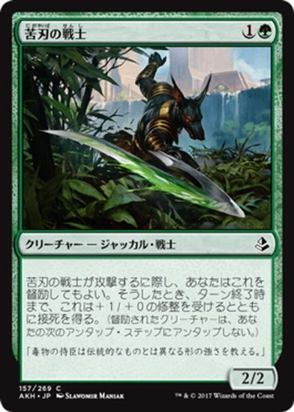 画像1: 【JPN】苦刃の戦士/Bitterblade Warrior[AKH_157C] (1)