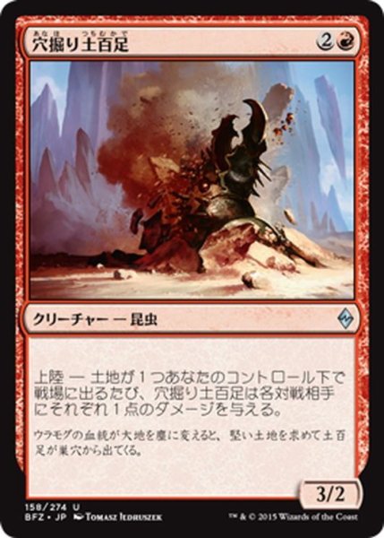 画像1: 【JPN】穴掘り土百足/Tunneling Geopede[MTG_BFZ_158U] (1)