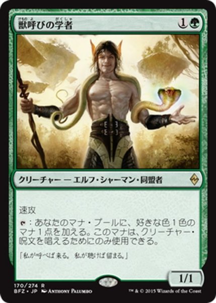 画像1: 【JPN】獣呼びの学者/Beastcaller Savant[MTG_BFZ_170R] (1)