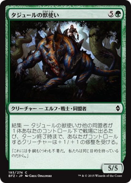 画像1: 【JPN】タジュールの獣使い/Tajuru Beastmaster[MTG_BFZ_193C] (1)