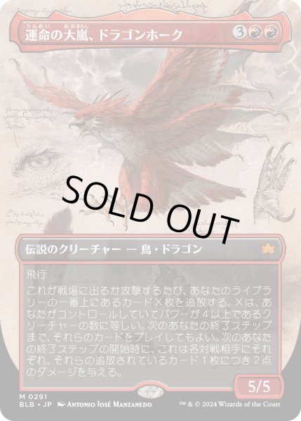 画像1: 【JPN】■ボーダーレス■運命の大嵐、ドラゴンホーク/Dragonhawk, Fate's Tempest [MTG_BLB_0291_M] (1)