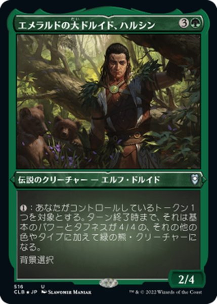 画像1: 【JPN】★エッチングFoil★エメラルドの大ドルイド、ハルシン/Halsin, Emerald Archdruid[MTG_CLB_516U] (1)