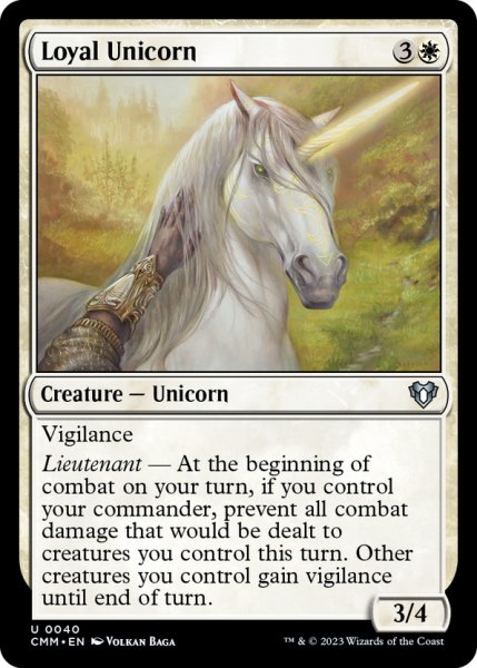 画像1: 【ENG】忠実なユニコーン/Loyal Unicorn[MTG_CMM_0040U] (1)