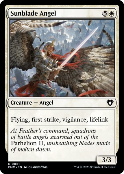 画像1: 【ENG】陽刃の天使/Sunblade Angel[MTG_CMM_0061C] (1)