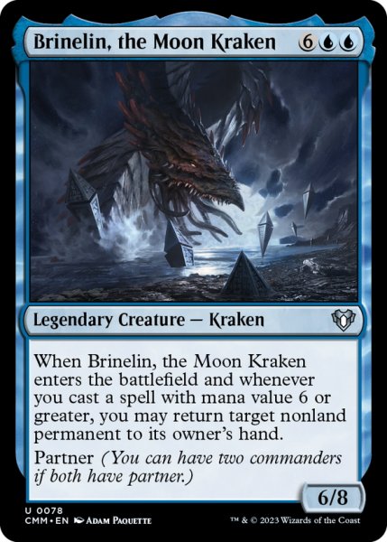 画像1: 【ENG】月のクラーケン、ブリネリン/Brinelin, the Moon Kraken[MTG_CMM_0078U] (1)