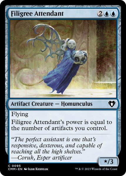 画像1: 【ENG】金線の従者/Filigree Attendant[MTG_CMM_0095C] (1)