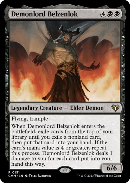 画像1: 【ENG】悪魔王ベルゼンロック/Demonlord Belzenlok[MTG_CMM_0151R] (1)