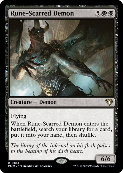 画像1: 【ENG】ルーン傷の悪魔/Rune-Scarred Demon[MTG_CMM_0184R] (1)