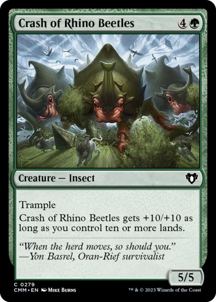 画像1: 【ENG】サイ甲虫の暴走/Crash of Rhino Beetles[MTG_CMM_0279C] (1)