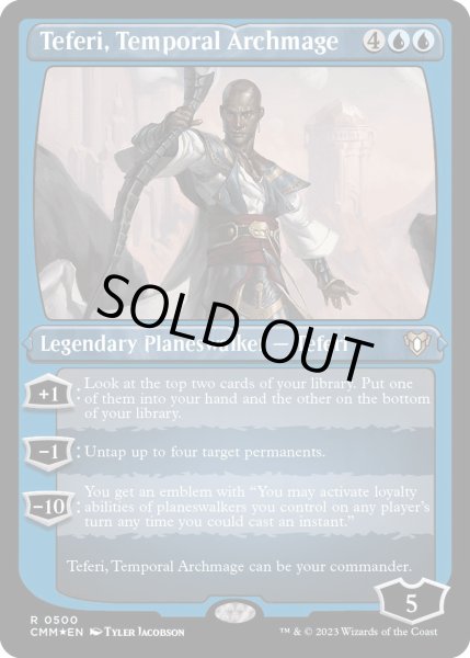 画像1: 【ENG】★Etching Foil★時間の大魔道士、テフェリー/Teferi, Temporal Archmage[MTG_CMM_0500R] (1)