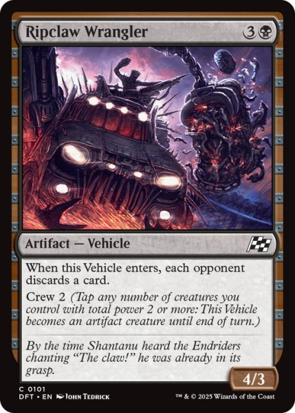 画像1: 【ENG】裂爪の暴走車/Ripclaw Wrangler [MTG_DFT_0101_C] (1)