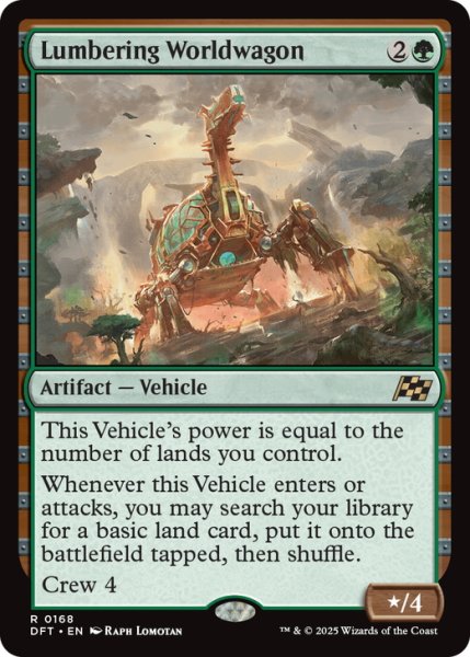 画像1: 【ENG】重厚な世界踏破車/Lumbering Worldwagon [MTG_DFT_0168_R] (1)