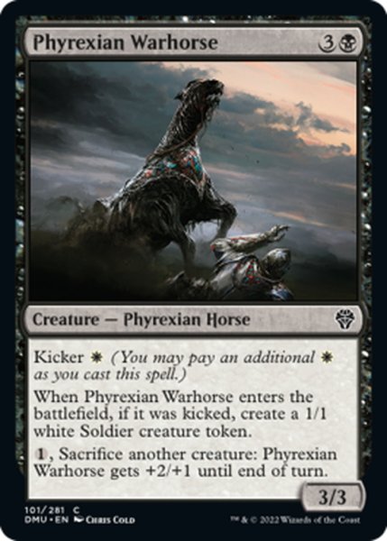 画像1: 【ENG】ファイレクシアの軍馬/Phyrexian Warhorse[MTG_DMU_101C] (1)