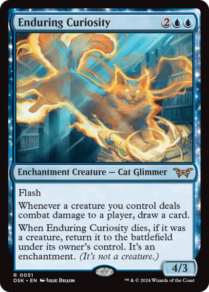 画像1: 【ENG】永劫の好奇心/Enduring Curiosity [MTG_DSK_0051_R] (1)