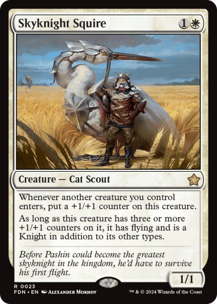 画像1: 【ENG】空騎士の従者/Skyknight Squire [MTG_FDN_0023_R] (1)