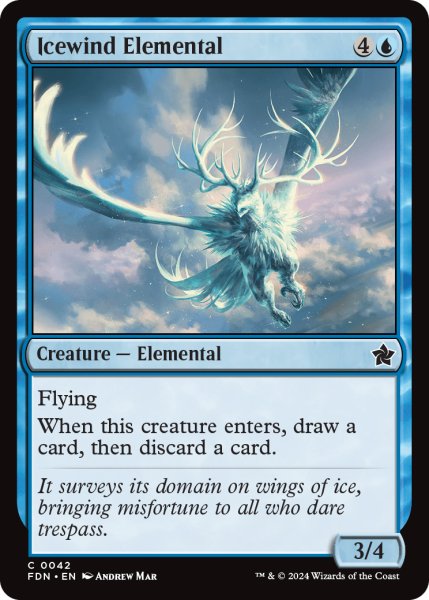 画像1: 【ENG】氷風の精霊/Icewind Elemental [MTG_FDN_0042_C] (1)