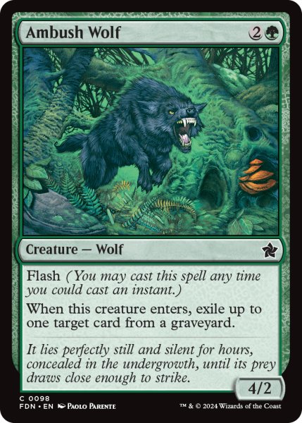 画像1: 【ENG】待ち伏せる狼/Ambush Wolf [MTG_FDN_0098_C] (1)