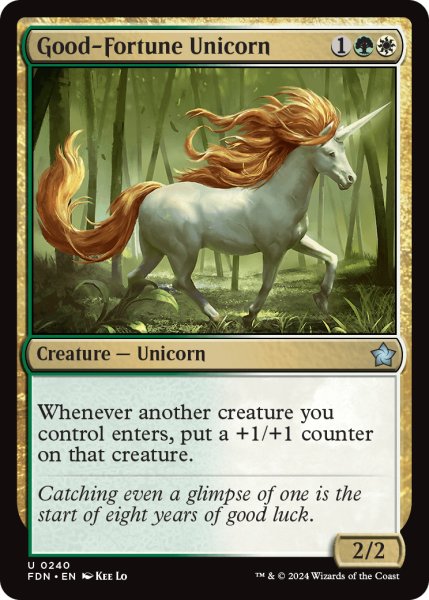 画像1: 【ENG】吉兆の一角獣/Good-Fortune Unicorn [MTG_FDN_0240_U] (1)