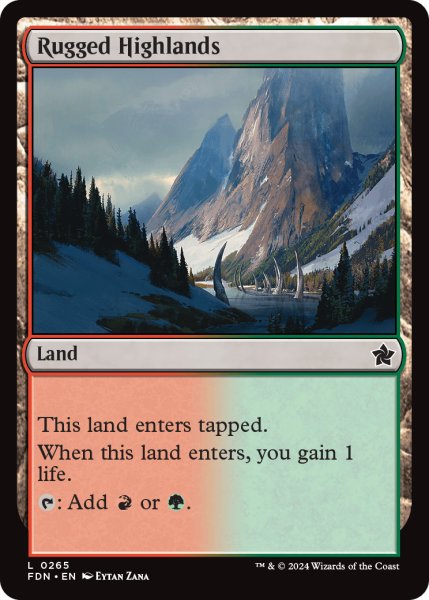 画像1: 【ENG】岩だらけの高地/Rugged Highlands [MTG_FDN_0265_C] (1)