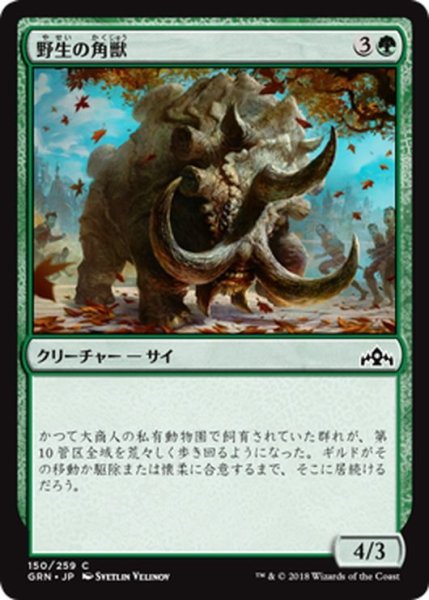 画像1: 【JPN】野生の角獣/Wild Ceratok[MTG_GRN_150C] (1)