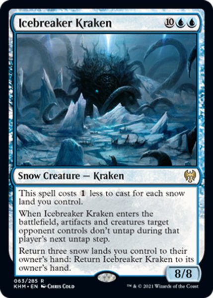 画像1: 【ENG】氷砕きのクラーケン/Icebreaker Kraken[MTG_KHM_063Ｒ] (1)