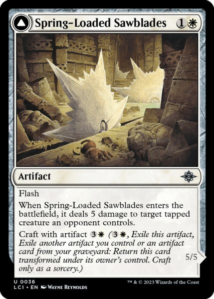 画像1: 【ENG】バネ仕掛けの鋸刃/Spring-Loaded Sawblades/刃申輪の戦車/Bladewheel Chariot[MTG_LCI_036U] (1)