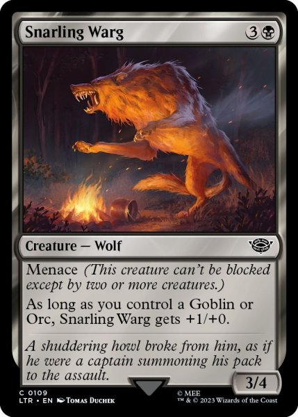 画像1: 【ENG】うなる魔狼/Snarling Warg[MTG_LTR_0109C] (1)