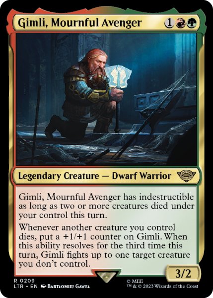 画像1: 【ENG】死を悼む復讐者、ギムリ/Gimli, Mournful Avenger[MTG_LTR_0209R] (1)