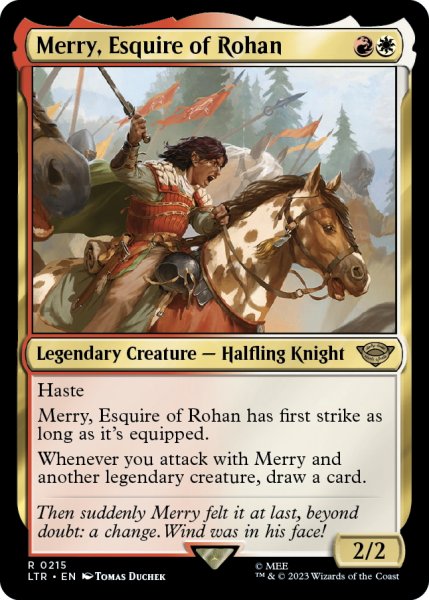 画像1: 【ENG】ローハン王家の小姓、メリー/Merry, Esquire of Rohan[MTG_LTR_0215R] (1)