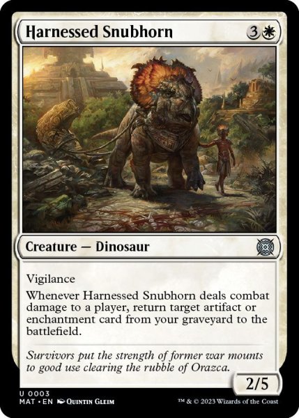 画像1: 【ENG】★Foil★装具つなぎの短角獣/Harnessed Snubhorn[MTG_MAT_0003U] (1)