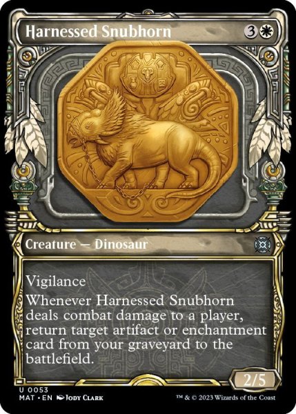 画像1: 【ENG】装具つなぎの短角獣/Harnessed Snubhorn[MTG_MAT_0053U] (1)