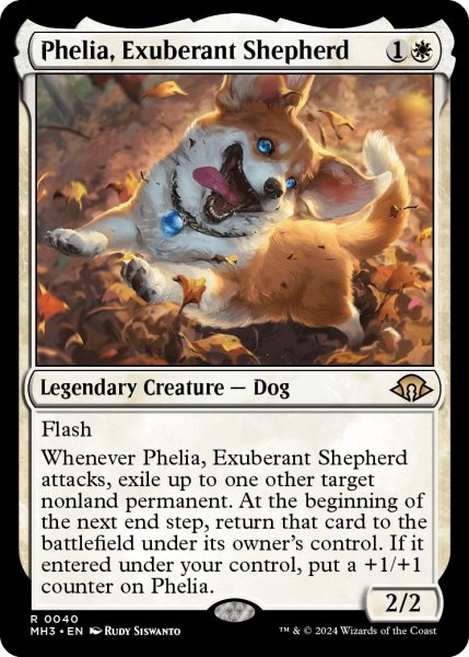 画像1: 【ENG】溌剌の牧羊犬、フィリア/Phelia, Exuberant Shepherd[MTG_MH3_0040_R] (1)