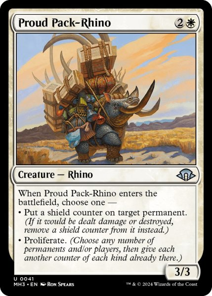 画像1: 【ENG】得意げな荷サイ/Proud Pack-Rhino[MTG_MH3_0041_U] (1)