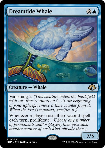 画像1: 【ENG】夢潮の鯨/Dreamtide Whale[MTG_MH3_0059_R] (1)