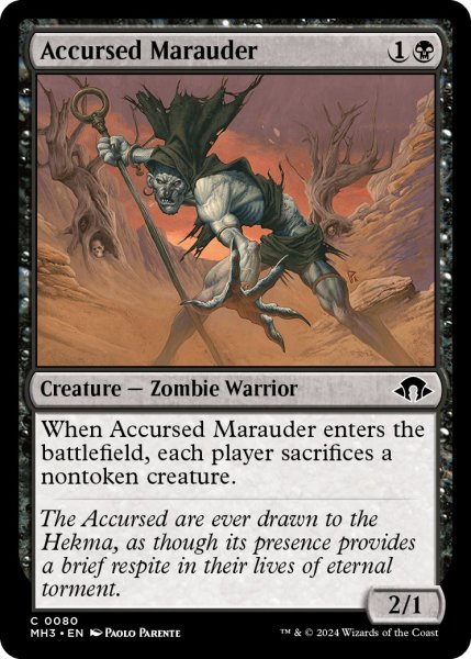 画像1: 【ENG】呪われた匪賊/Accursed Marauder[MTG_MH3_0080_C] (1)