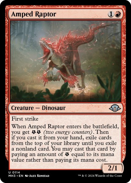 画像1: 【ENG】色めき立つ猛竜/Amped Raptor[MTG_MH3_0114_U] (1)