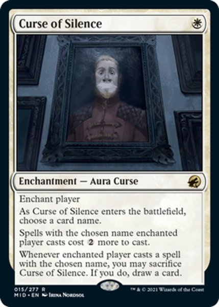 画像1: 【ENG】静寂の呪い/Curse of Silence[MTG_MID_015R] (1)