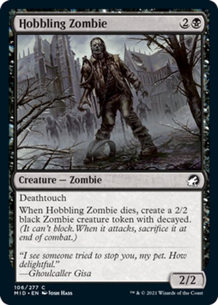 画像1: 【ENG】引きずり足のゾンビ/Hobbling Zombie[MTG_MID_106C] (1)