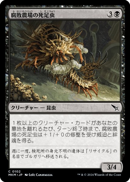 画像1: 【JPN】腐敗農場の死足虫/Rot Farm Mortipede[MTG_MKM_0102_C] (1)