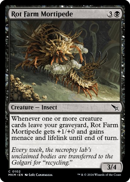 画像1: 【ENG】腐敗農場の死足虫/Rot Farm Mortipede[MTG_MKM_0102_C] (1)