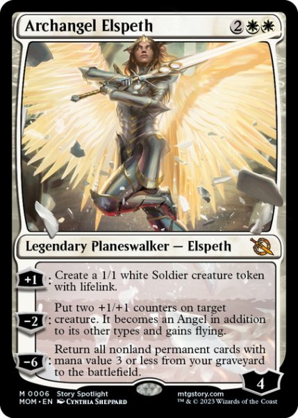 画像1: 【ENG】★Foil★大天使エルズペス/Archangel Elspeth[MTG_MOM_0006M] (1)