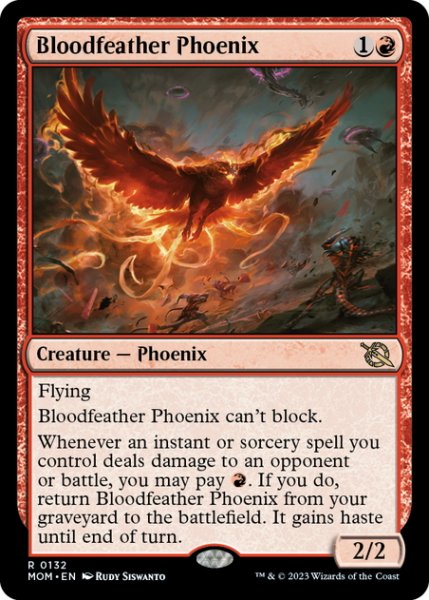 画像1: 【ENG】血羽根のフェニックス/Bloodfeather Phoenix[MTG_MOM_0132R] (1)